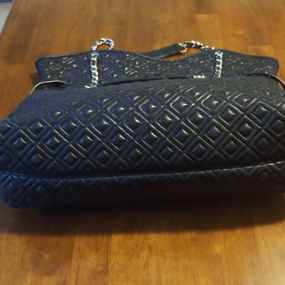 Tory Burch Black Quilted Tote with Chain Straps - Picture 4 of 8